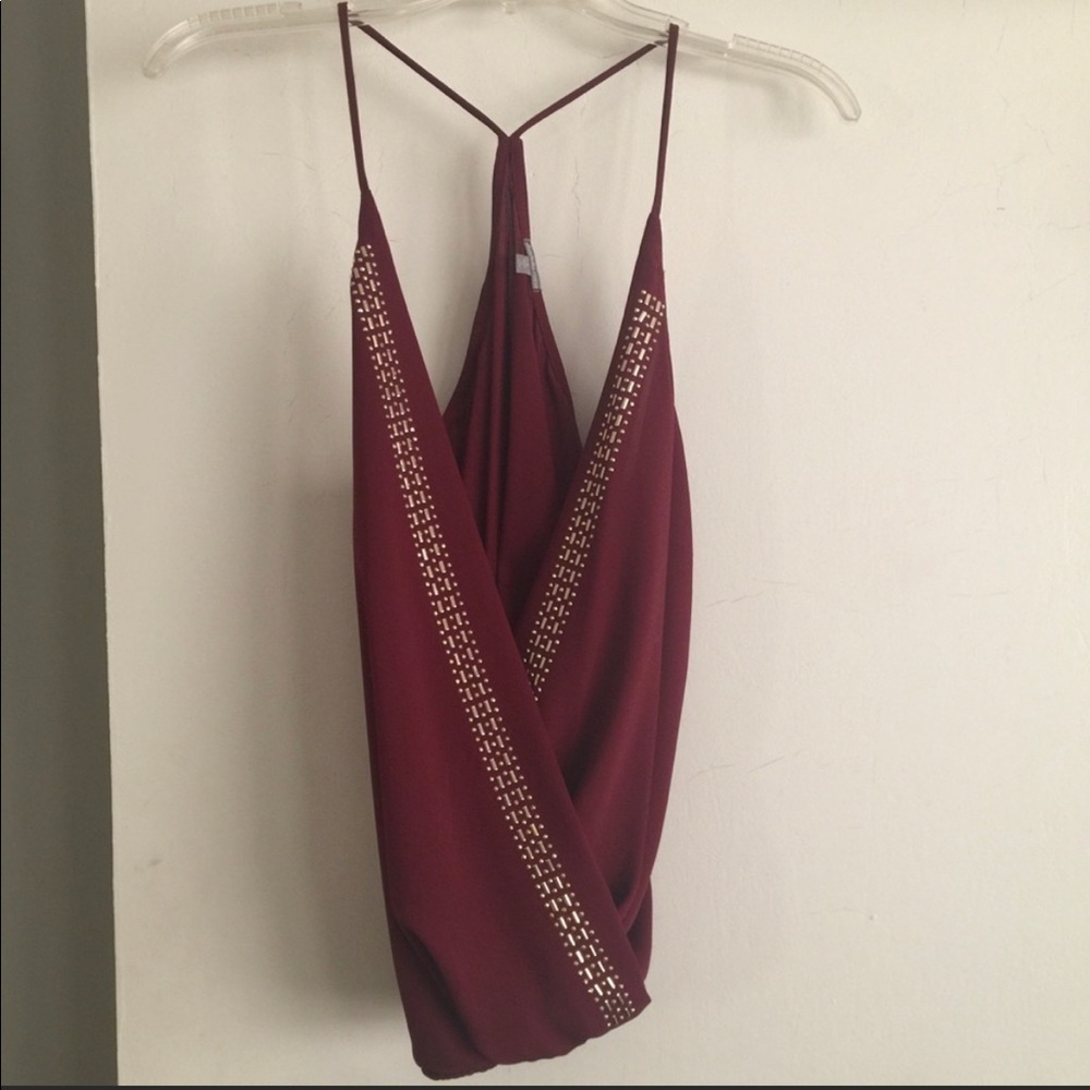 Embellished Burgundy Top size small